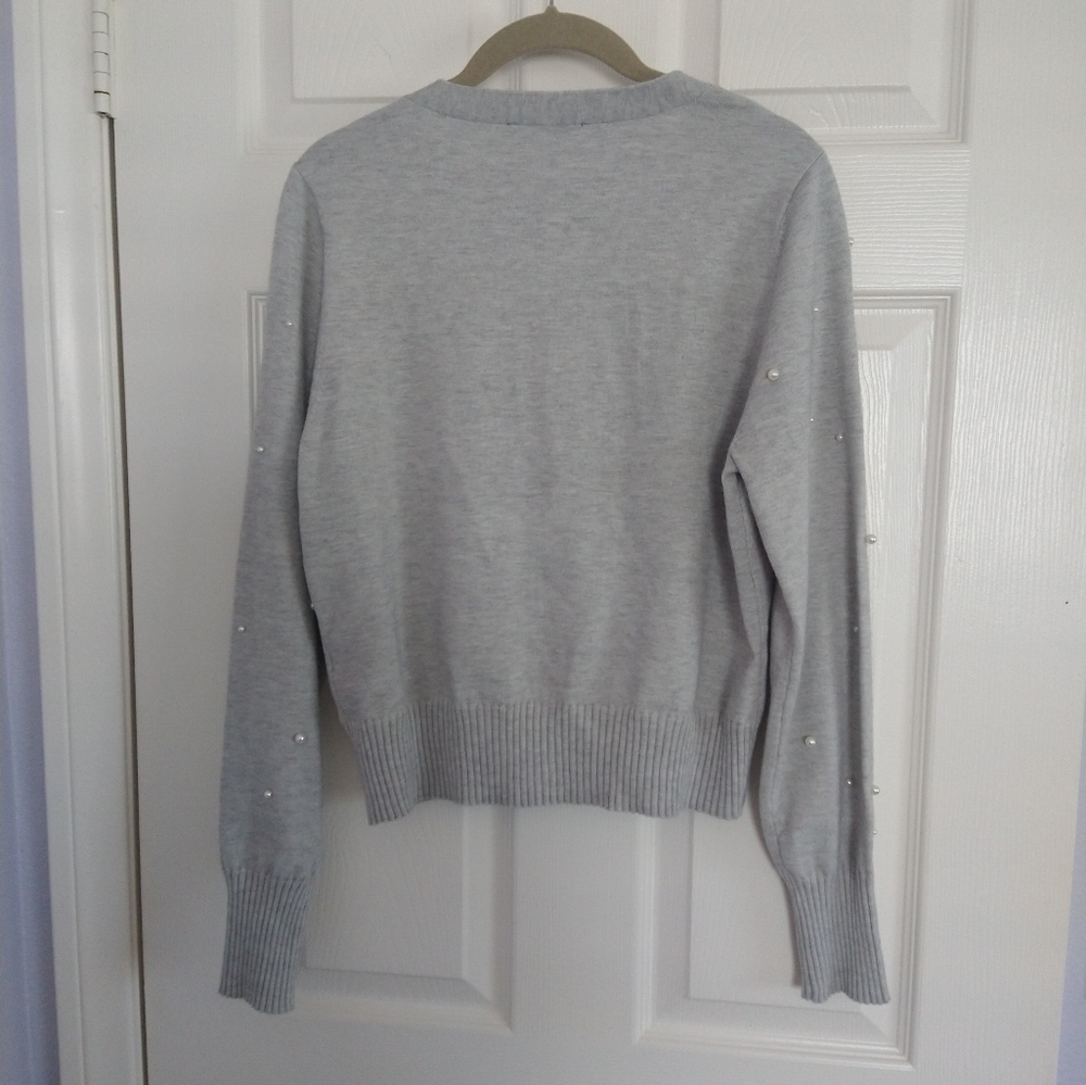 INC V-Neck Cardigan with Pearls Accent - Picture 3 of 7
